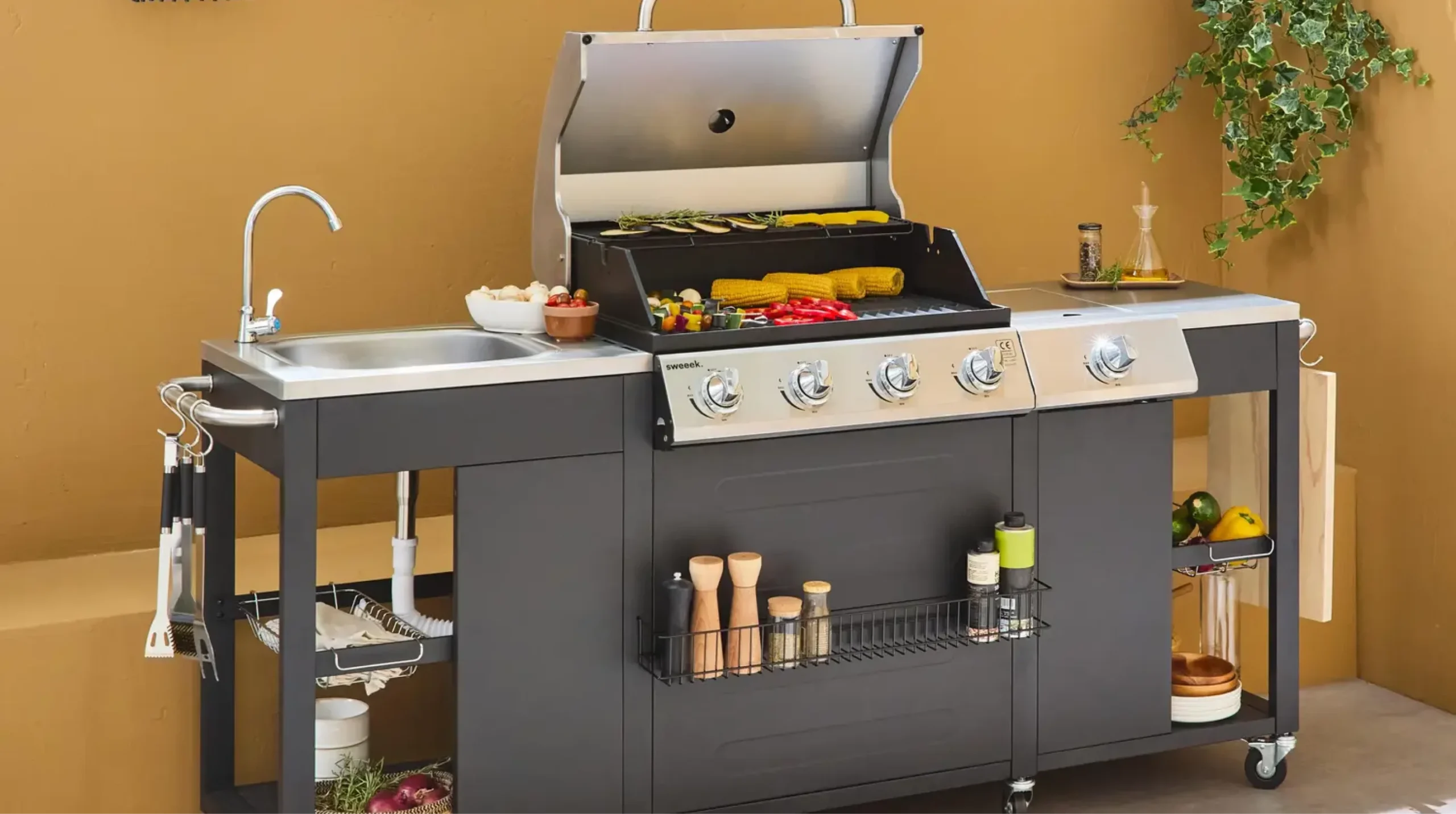 Route du meuble - barbecue fixe extérieur - cuisine extérieure - barbecue à gaz