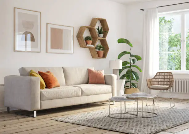 meubles style scandinave - salon clair