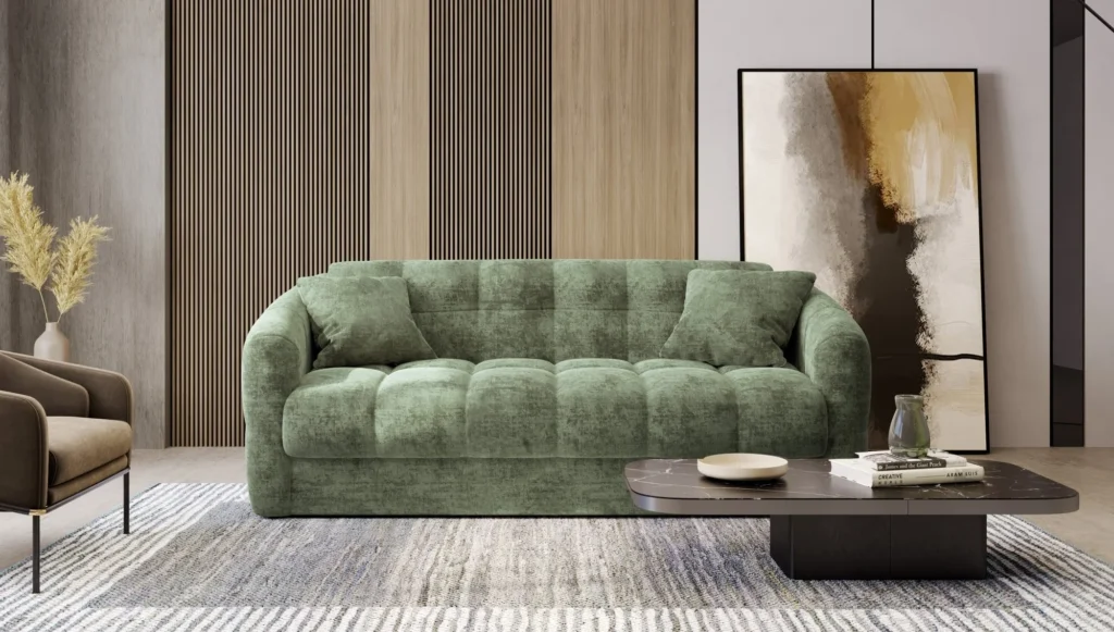 style de vie - canapé convertible fermé vert